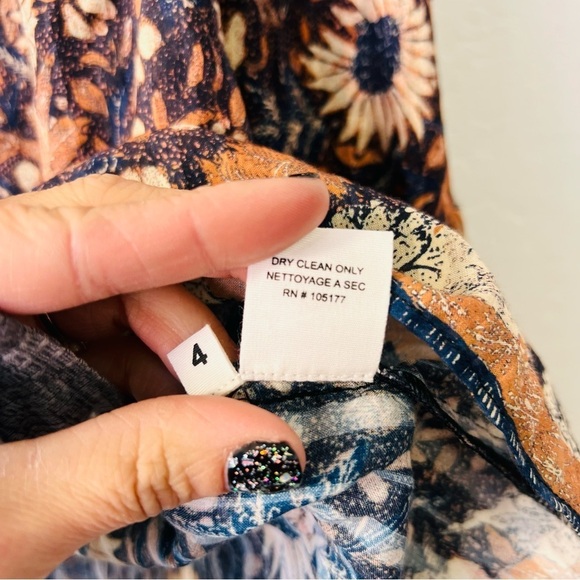 ULLA JOHNSON Manet Floral Blouse Size 4 - Picture 7 of 12